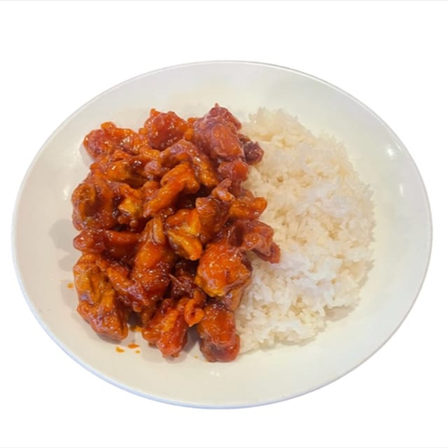 Sweet & Sour Chicken Rice Dish.